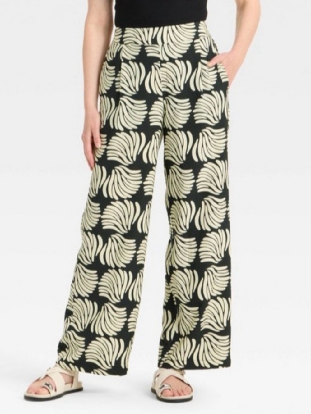 a new day High-Rise Wide Leg Pants, Black Shell